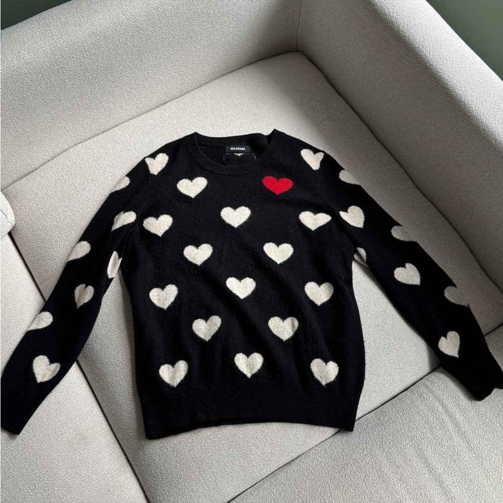 Naadam Cashmere Heart Sweater - Size M